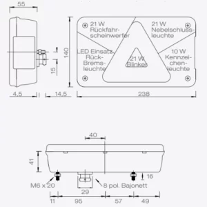 LED Multipoint V Rückleuchte ASPÖCK links Anhänger Shop