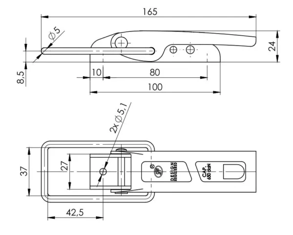 Exzenterverschluss 37x165x24mm Anhänger Shop