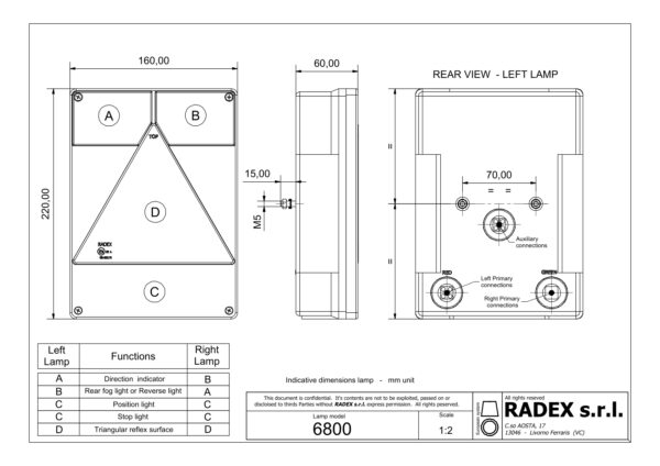 6800 Rückleuchte RADEX links Anhänger Shop