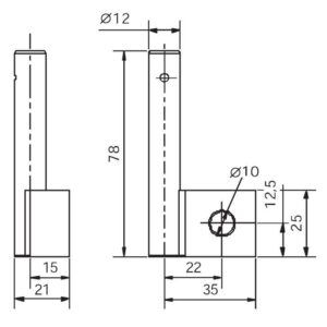 Scharnierbolzen 78x12mm Anhänger Shop