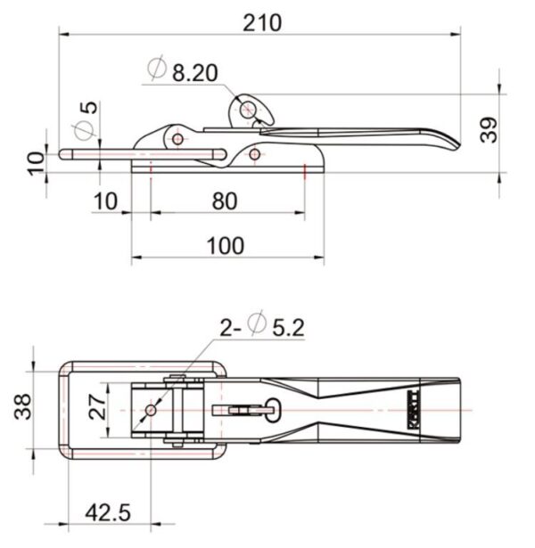 Bordwandverschluss KARTT 38 x 210 x 39 mm Anhänger Shop