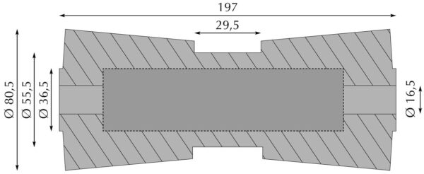 Kielrolle 80,5-55,5x197mm Anhänger Shop