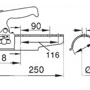Zugkugelkupplung 150R-G 1500kg Anhänger Shop