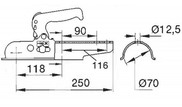 Zugkugelkupplung 150R-G 1500kg Anhänger Shop