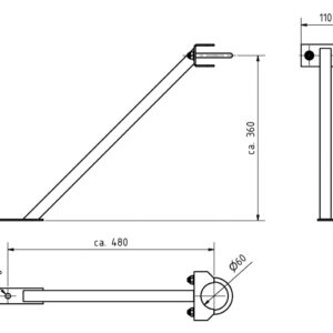 Stützradstrebe für 60mm Stützrad Anhänger Shop