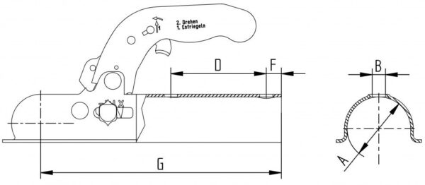 Zugkugelkupplung KNOTT K7,5-E-750kg-70mm Anhänger Shop
