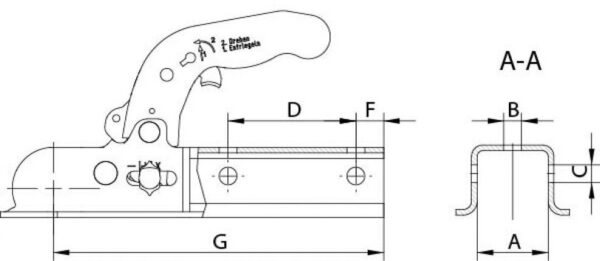 Zugkugelkupplung KNOTT KQ14-B-1400kg Vierkant 60mm Anhänger Shop