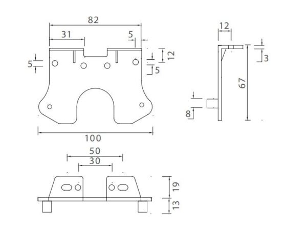 Winkelhalter 90 Grad für Flatpoint II LED Anhänger Shop