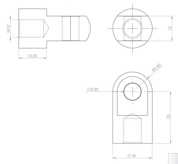 Befestigungsteil Auge mit Bund M10 Anhänger Shop