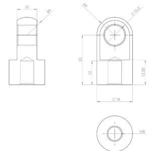Befestigungsteil Auge mit Bund M8 Anhänger Shop