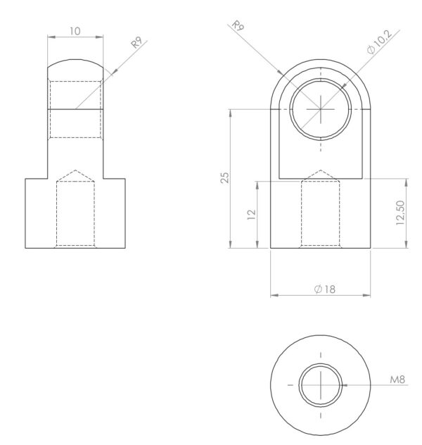 Befestigungsteil Auge mit Bund M8 Anhänger Shop