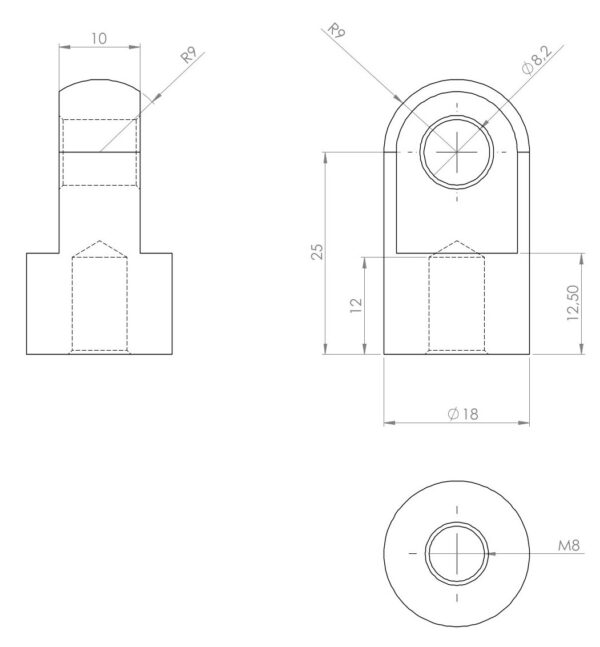 Befestigungsteil Auge mit Bund M8 Anhänger Shop