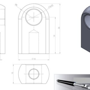 Befestigungsteil mit flachem Auge M6 Anhänger Shop