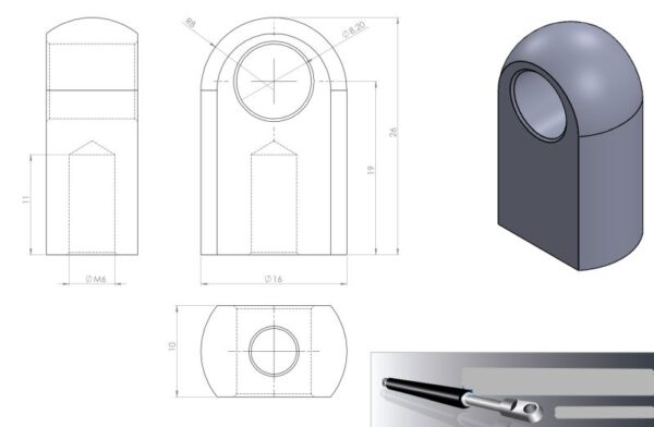 Befestigungsteil mit flachem Auge M6 Anhänger Shop