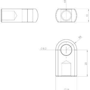 Befestigungsteil mit flachem Auge M8 Anhänger Shop