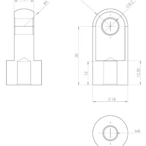 Befestigungsteil Auge mit Bund M8 Anhänger Shop