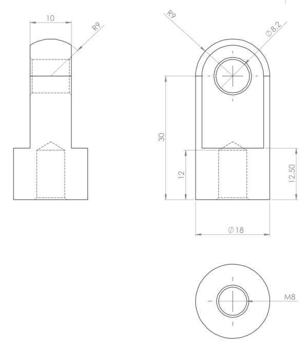 Befestigungsteil Auge mit Bund M8 Anhänger Shop