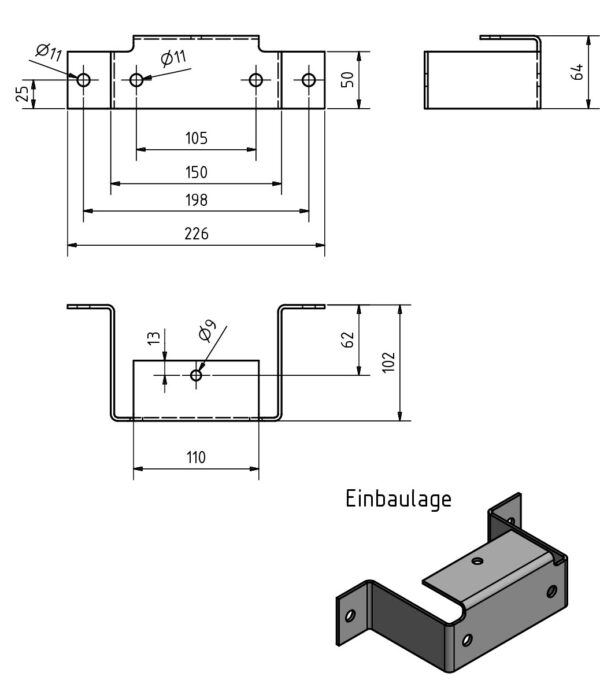 Befestigungsprofil für Klemmhalter und Rohrstütze Anhänger Shop