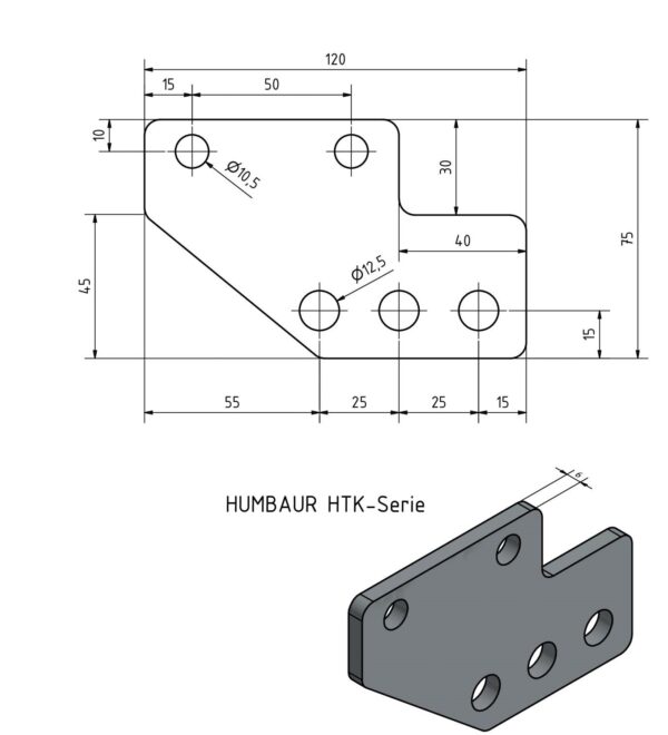 Achsstoßdämpferhalter 120x75x6mm Anhänger Shop