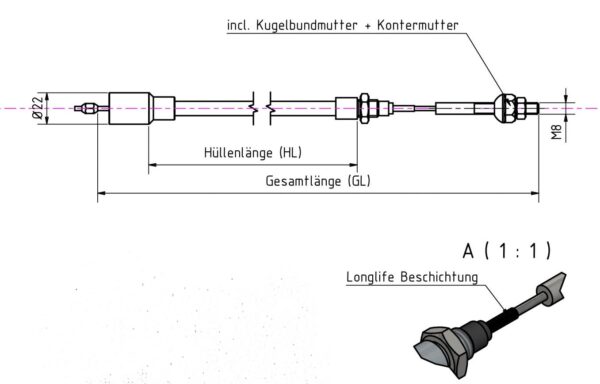 Bremsseil Longlife 630-840mm Anhänger Shop